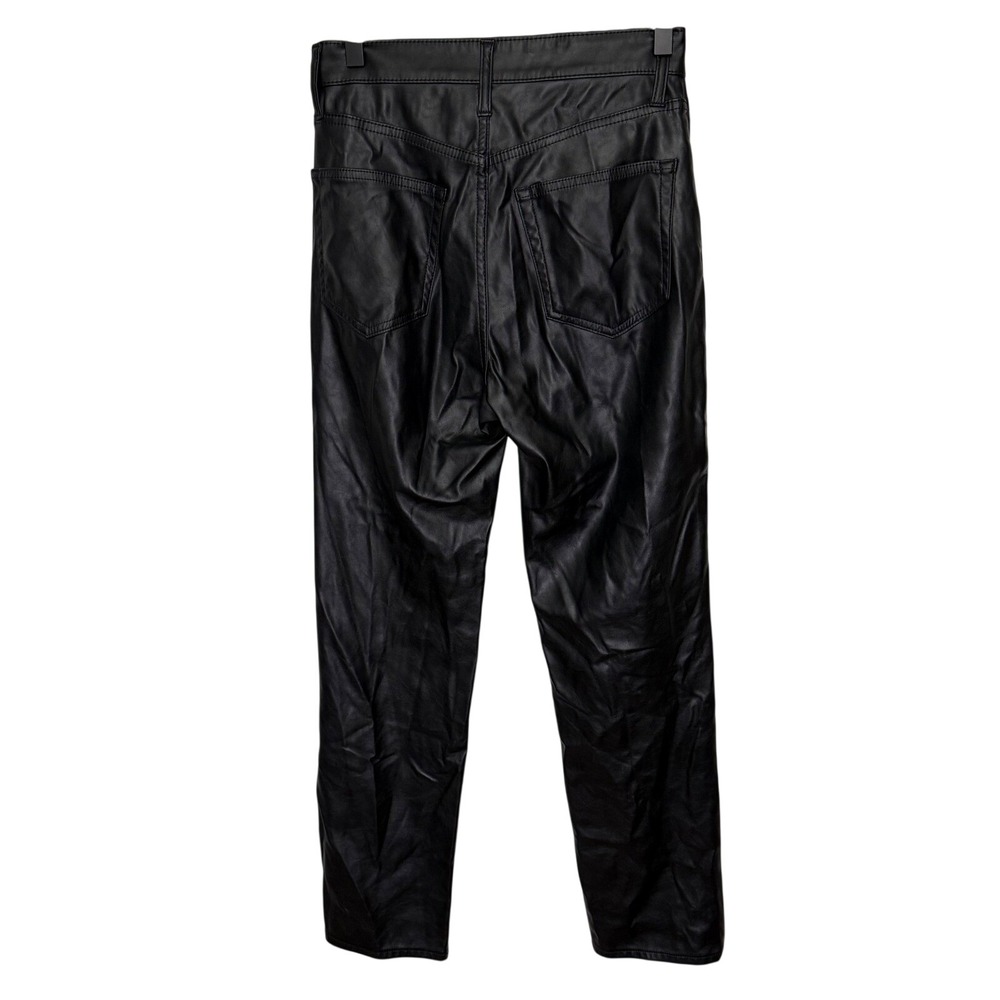 GAP‎ Cheeky Straight Sky High Faux Leather Pants Black Womens Size 26 - Picture 3 of 5